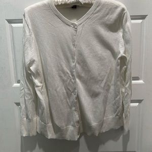 white button up sweater